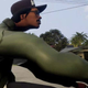 An example of a bad model from the GTA San Andreas remaster, featuring a character with weird arms and a broken neck.